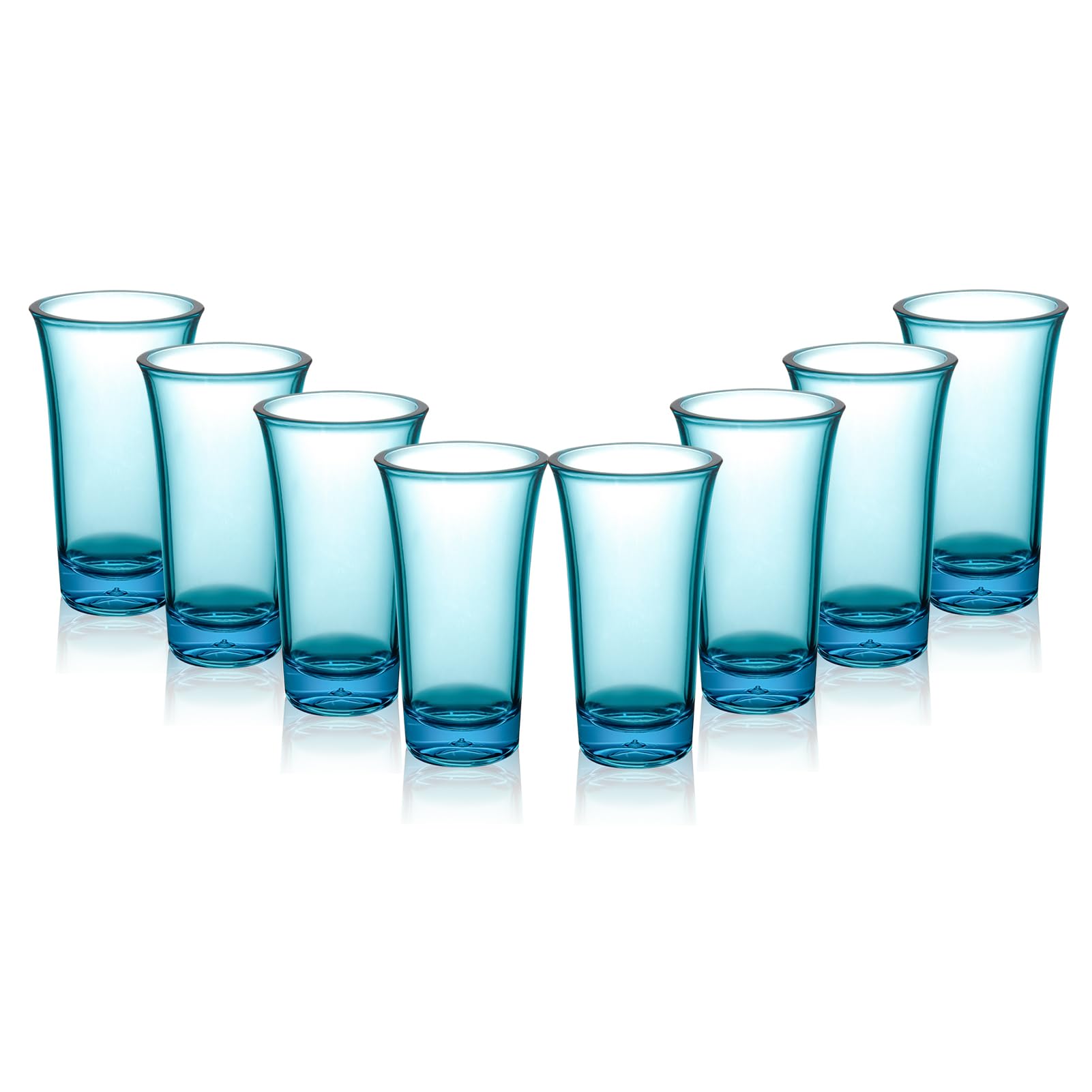 Blue Acrylic Shot Glass Set — 8 Pack | 2oz