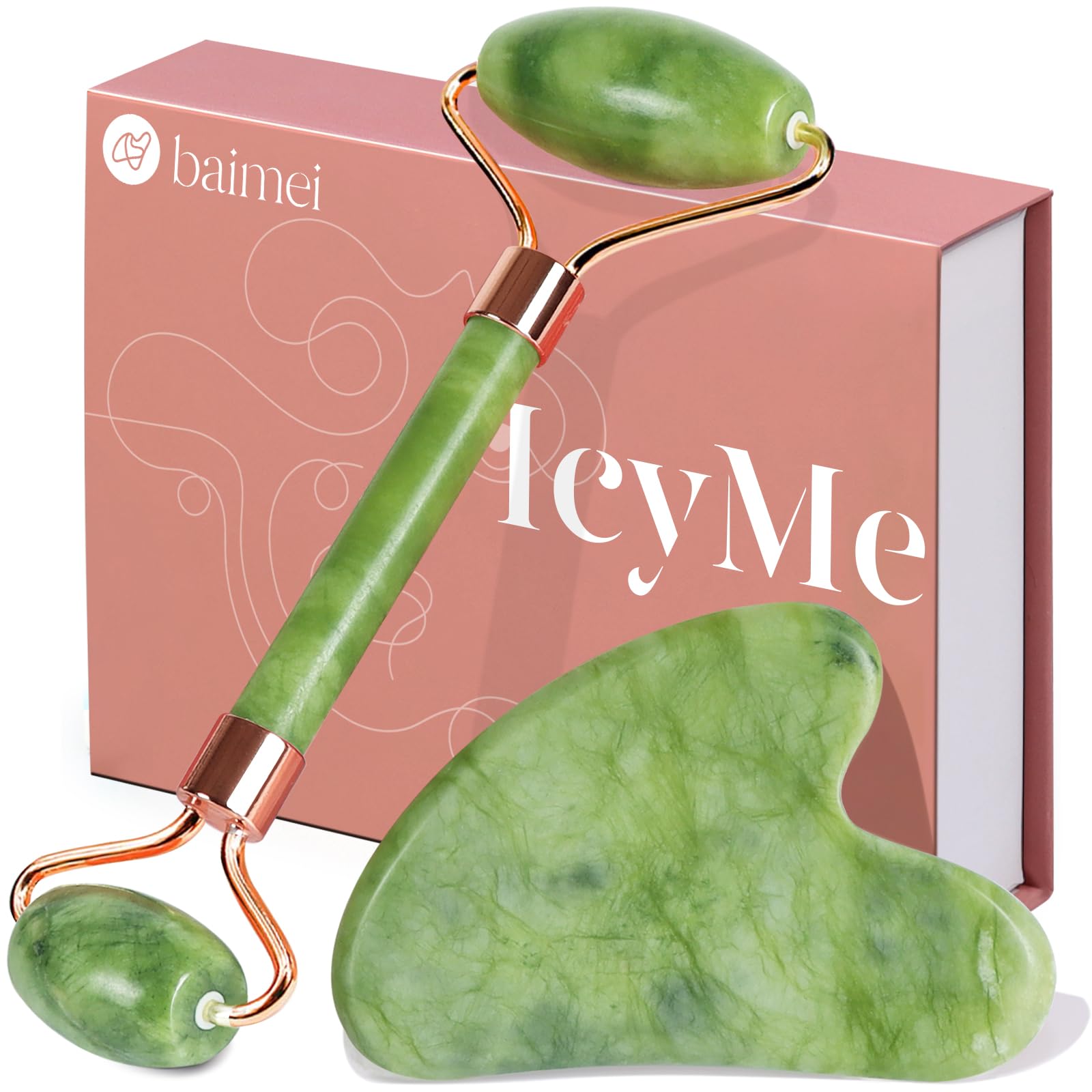 Jade Gua Sha & Facial Roller Set